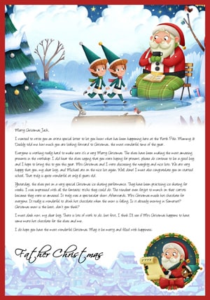 Letter From Santa - Santa enjoying hot chocolate