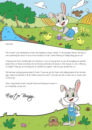 Easter Bunny Getting Ready - Personalised Santa Letter Background