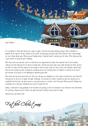 Letter From Santa - Santa Taking Off from House