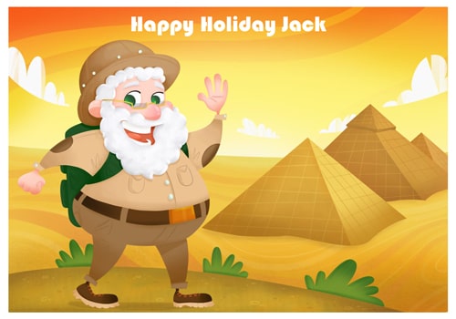 Letter From Santa - Santa Holiday Pyramid Postcard - Going on holiday
