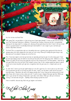 Santa heading down the chimney - Personalised Santa Letter Background
