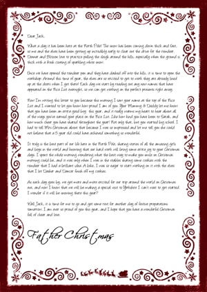 A day at The North Pole with Santa on white - Personalised Santa Letter Background