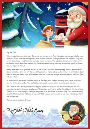 Santa Delivering Letters - Personalised Santa Letter Background