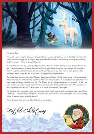 White Reindeer - Personalised Santa Letter Background